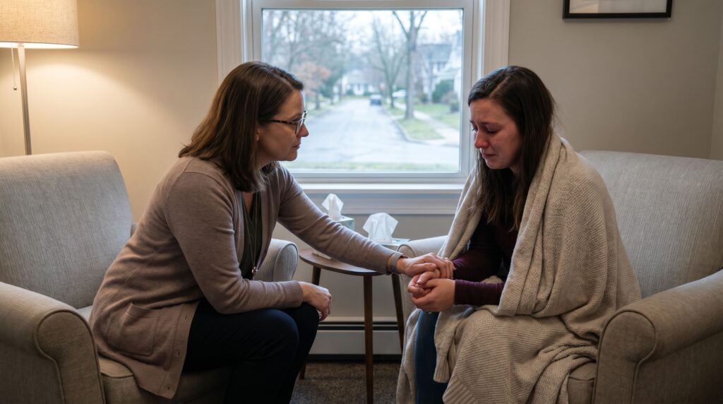 woman therapist attending to a 202606081531